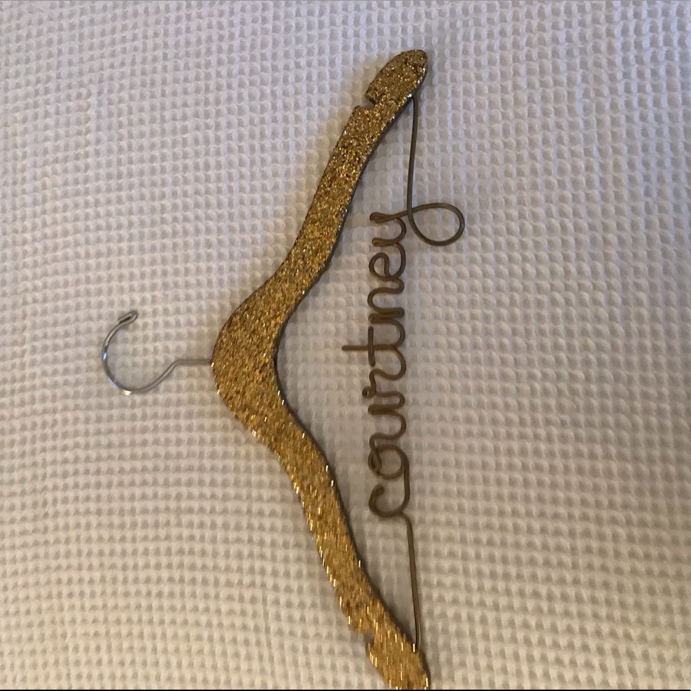 Custom Gold glitterered “Courtney” hanger